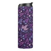 Lebhaftes Lilac Floral Muster Thermosbecher (Nach links gedreht)