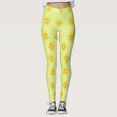 Lebhaftes Limon-Gelbes Gold-Star-Muster Leggings (Vorderseite)