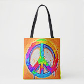 Lebhaftes Logo für Frieden: farbenfrohe Kunstwerke Tasche (Vorderseite)