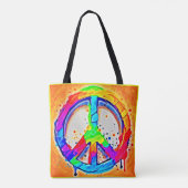 Lebhaftes Logo für Frieden: farbenfrohe Kunstwerke Tasche (Rückseite)