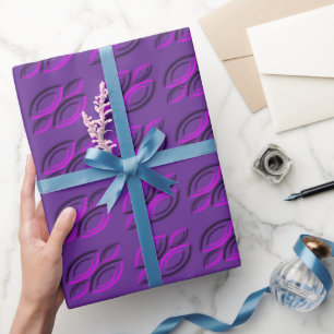 Lebhaftes Magenta Leaf Muster Geschenkpapier