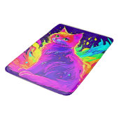 Lebhaftes Malen von Katzen in Flammen Badematte (Schrägansicht)