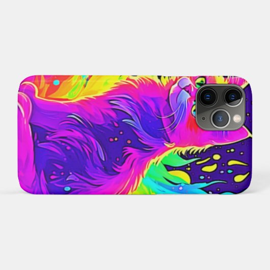 Lebhaftes Malen von Katzen in Flammen Case-Mate iPhone Hülle (Rückseite (Horizontal))