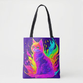 Lebhaftes Malen von Katzen in Flammen Tasche (Vorderseite)