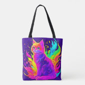 Lebhaftes Malen von Katzen in Flammen Tasche (Rückseite)