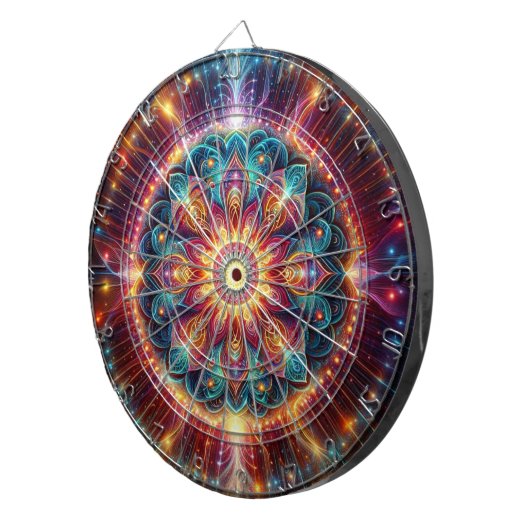 Lebhaftes Mandala Dart Board Dartscheibe (Vorderseite rechts)