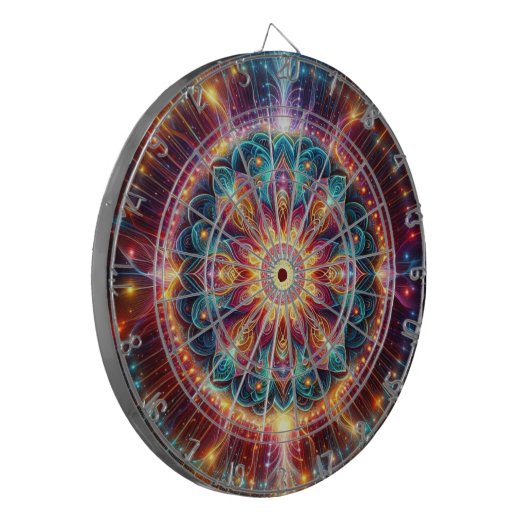 Lebhaftes Mandala Dart Board Dartscheibe (Vorderseite Links)