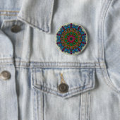 Lebhaftes Mandala Floral- und geometrisches Muster Button (Beispiel)