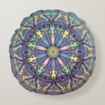 Lebhaftes Mandala Round Throw Kissen