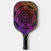 Lebhaftes Mandala Sacred Geometry Custom Monogram Pickleball Schläger (Rückseite)