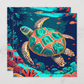 Lebhaftes marines Leben Feiertagskarte (Vorne/Hinten)