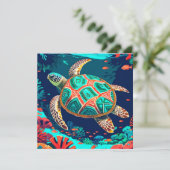 Lebhaftes marines Leben Feiertagskarte (Stehend Vorderseite)