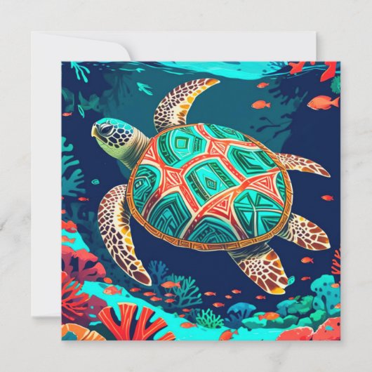 Lebhaftes marines Leben Feiertagskarte (Vorderseite)