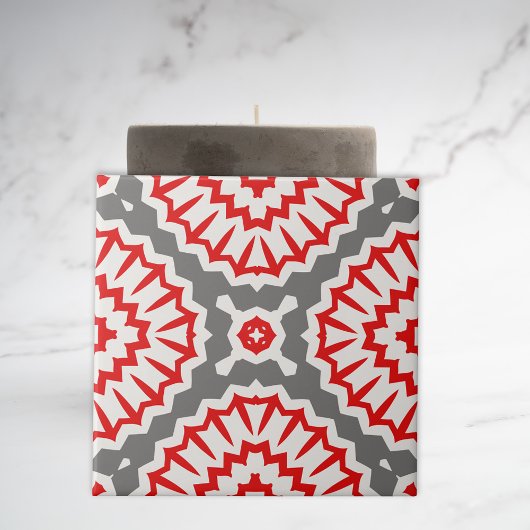 Lebhaftes marokkanisches Ethnic Red White Gray Mus Fliese