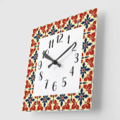 Lebhaftes marokkanisches Geflecht Quadratische Wanduhr (Winkel)