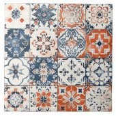 Lebhaftes marokkanisches Patchwork - Boho Blue, Re Fliese (Vorderseite)