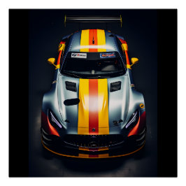 Lebhaftes Matte Race Car Poster - Rev up your Wall