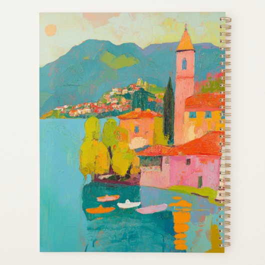 Lebhaftes mediterranes Dorf Planer (Rückseite)