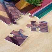 Lebhaftes mediterranes Dorf Puzzle (Seite)