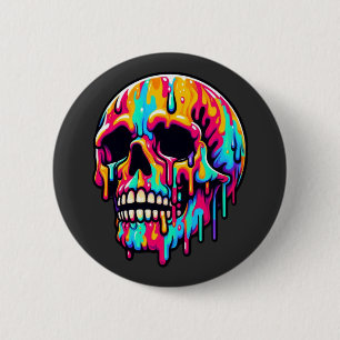 Lebhaftes Melting Skull Button