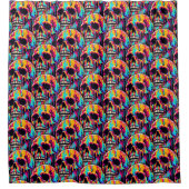 Lebhaftes Melting Skull Duschvorhang (Vorderseite)