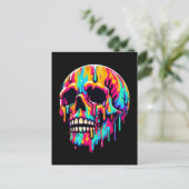 Lebhaftes Melting Skull Postkarte (Stehend Vorderseite)