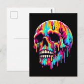 Lebhaftes Melting Skull Postkarte (Vorne/Hinten)