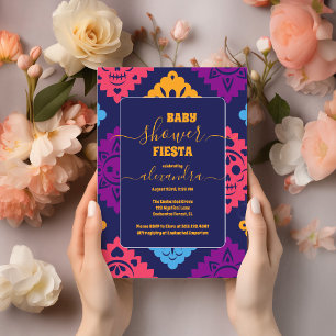Lebhaftes mexikanisches Blumenfiesta Baby Shower G Einladung