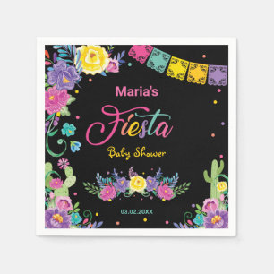 Lebhaftes mexikanisches Blumenfiesta Baby Shower G Serviette