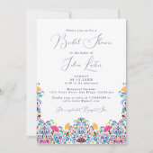 Lebhaftes mexikanisches Fiesta Rainbow-Brautparty Einladung (Vorderseite)