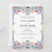 Lebhaftes mexikanisches Fiesta Rainbow Foto Weddin Einladung (Vorderseite)