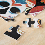 Lebhaftes mexikanisches Folk Art Skull Design Puzzle (Seite)