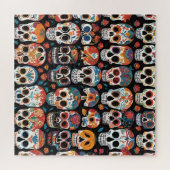 Lebhaftes mexikanisches Folk Art Skull Design Puzzle (Horizontal)