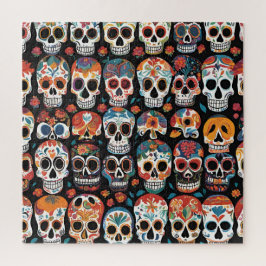 Lebhaftes mexikanisches Folk Art Skull Design Puzzle
