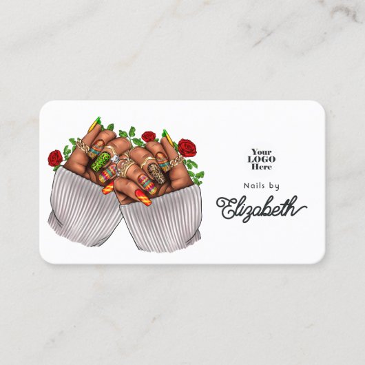 Lebhaftes mexikanisches Nagelstudio Branding Visitenkarte (Vorderseite)