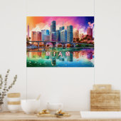 Lebhaftes Miami Abstrakt Art Poster (Küche)