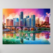 Lebhaftes Miami Abstrakt Art Poster (Vorne)