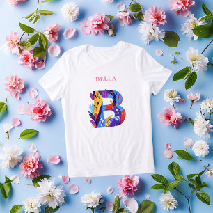 Lebhaftes Monogramm - Buchstabe B künstlerisches Tri-Blend Shirt