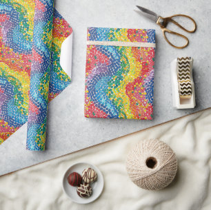 Lebhaftes Mosaik-Punktmuster - Abstrakt geometrisc Geschenkpapier