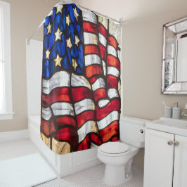 Lebhaftes Mosaikglas Duschvorhang