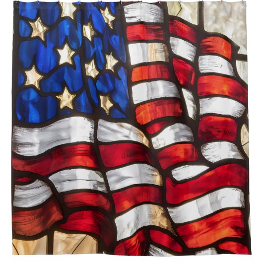 Lebhaftes Mosaikglas Duschvorhang (Vorderseite)