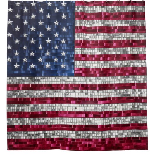 Lebhaftes Mosaikglas Duschvorhang (Vorderseite)