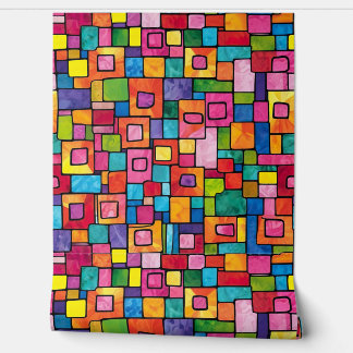 Lebhaftes Mosaikmuster aus Glas Tapete