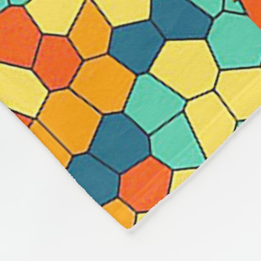 Lebhaftes Mosaikmuster Fleecedecke (Ecke)