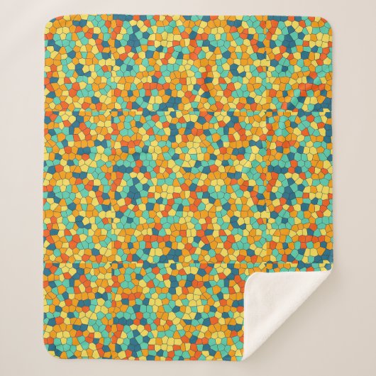 Lebhaftes Mosaikmuster Sherpadecke (Vorderseite)