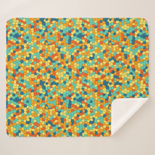Lebhaftes Mosaikmuster Sherpadecke (Vorderseite (Horizontal))
