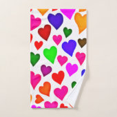 Lebhaftes Multicolor Herzmuster Badhandtuch Set (Handtuch)