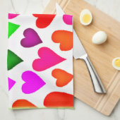 Lebhaftes Multicolor Herzmuster Geschirrtuch (Viertel Falte)