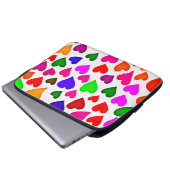 Lebhaftes Multicolor Herzmuster Laptopschutzhülle (Vorne Knopf)