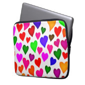 Lebhaftes Multicolor Herzmuster Laptopschutzhülle (Vorderseite Links)